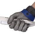 thumbnail image 1 of ThreeH Safety Protective Gloves Stainless Steel Mesh Gloves for Cutting Oyster Shucking Work Gloves GL09 M(One piece), 1 of 3