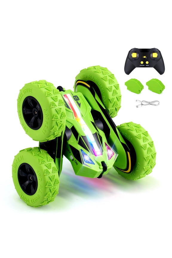 Remote Control Flip Stunt Car Double Sided Driving Toys Gifts, Durable RC Cars with Breathing Soft Lights for Boys Girls Ages 6-12