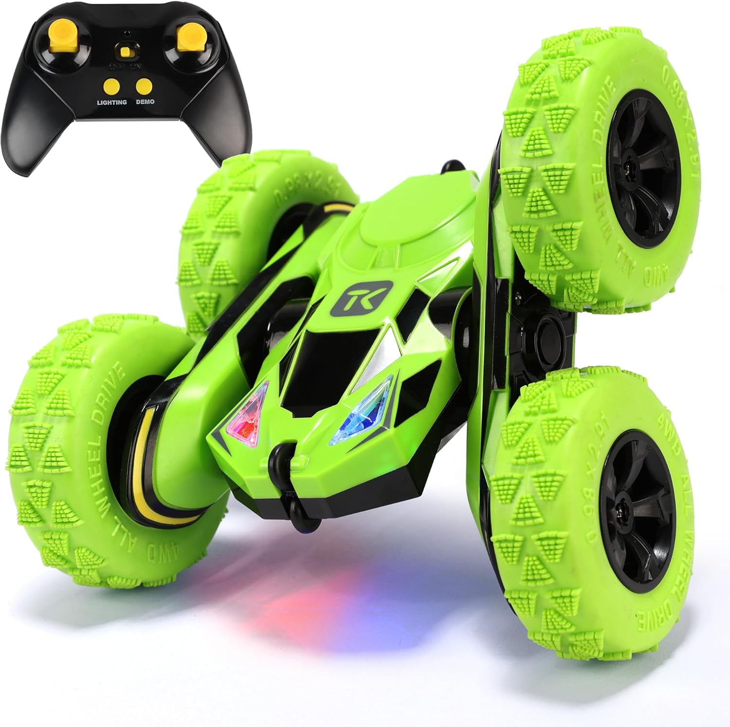 Threeking RC Cars Stunt car Remote Control Cars Toy without Lights Double Sided 360° Flips Rotating 4WD Outdoor Indoor car Toy Present Gift for Boys/Girls Ages 6+