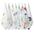 thumbnail image 1 of Threemushroom Squares Adorable Prints Muslin Baby Washcloth, 8 Count, 1 of 6