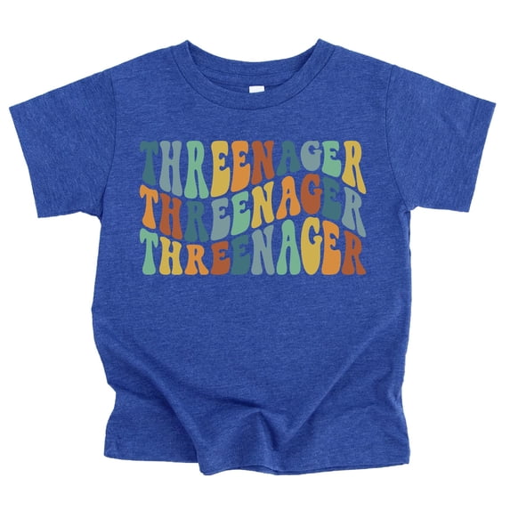 Threenager Groovy Adorable 3rd Birthday Shirt for Infant Baby Toddler Girls and Boys Third Birthday Outfit Vintage Royal Shirt 5-6
