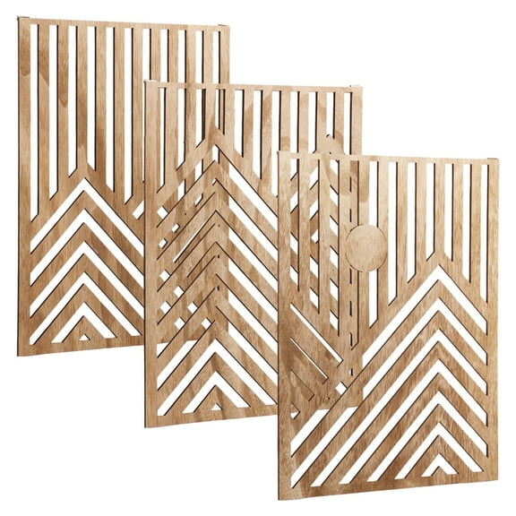 Keyohome 3Pcs Wood Wall Art Wood Wall Sculpture Decor Openwork Wood Wall Ornament Easy to Hang Timber Wall Artwork Easy to Install Handcrafted Wood Wall Art Suitable for Home