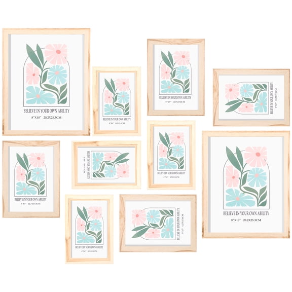 Threns 10 Pack Picture Frame Collage Wall Decor Kit Versatile Portable Gallery Frame Set Firm Photo Display Hanging Holder for Your Room