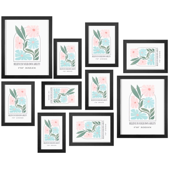 Threns 10 Pack Picture Frame Collage Wall Decor Kit Versatile Portable Gallery Frame Set Firm Photo Display Hanging Holder for Your Room