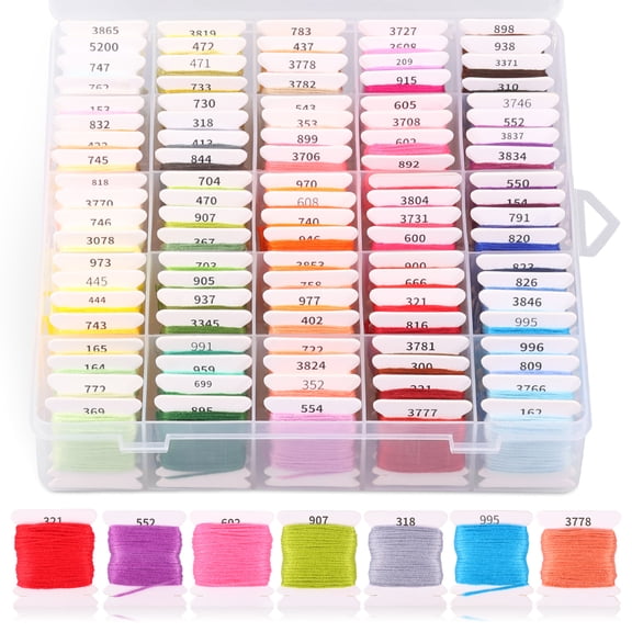 Threns 100 Color Embroidery Floss Kit, Friendship Bracelet String Kit with Organizer Box-Included Friendship Bracelet Floss Thread,Cross Stitch Kits Xmas Gifts