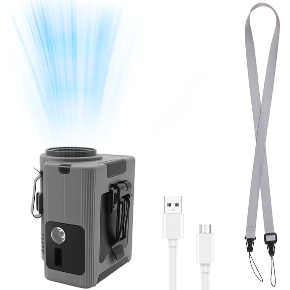 Threns 10000mAh Portable Waist Fan with 5 Speed Flashlight Long Battery Life Body Fan with Rechargeable Battery Function for Outdoor