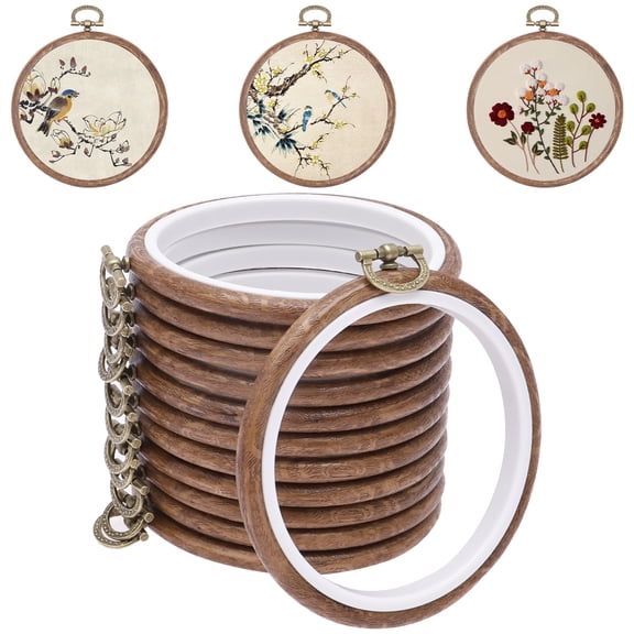 Threns 12 Pcs Embroidery Hoop,4 Inches Round Embroidery Hoop,Cross Stitch Ring for Sewing DIY Craft Hanging Ornament