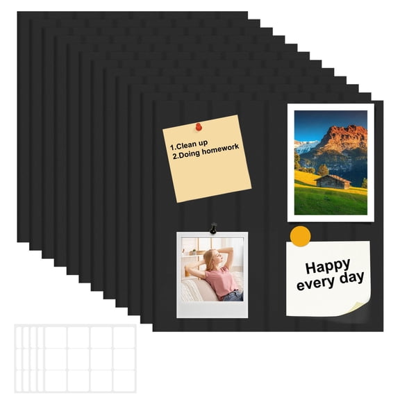 Threns 12 Pcs Felt Bulletin Board with Removable Adhesive Tabs Decorative Felt Pin Board for Photos Memos Home and Office Decor