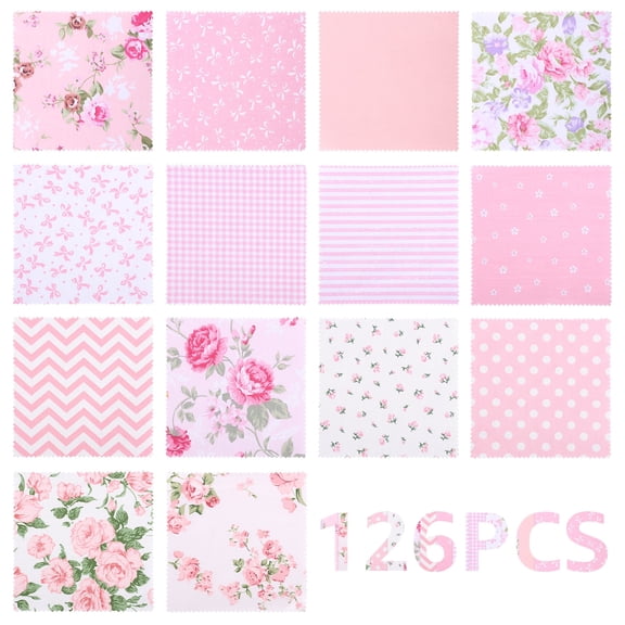 Threns 126/120 Pcs Charm Pack for Quilting 5x5 Inch Cotton Fabric Squares Printed Charm Squares Soft Quilting Fabric for Sewing DIY Patchwork