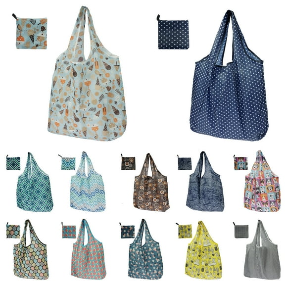 Threns 12Pcs Reusable Shopping Tote Bags Large Capacity Groceries Bags Foldable Lightweight Grocery Shopping Bags
