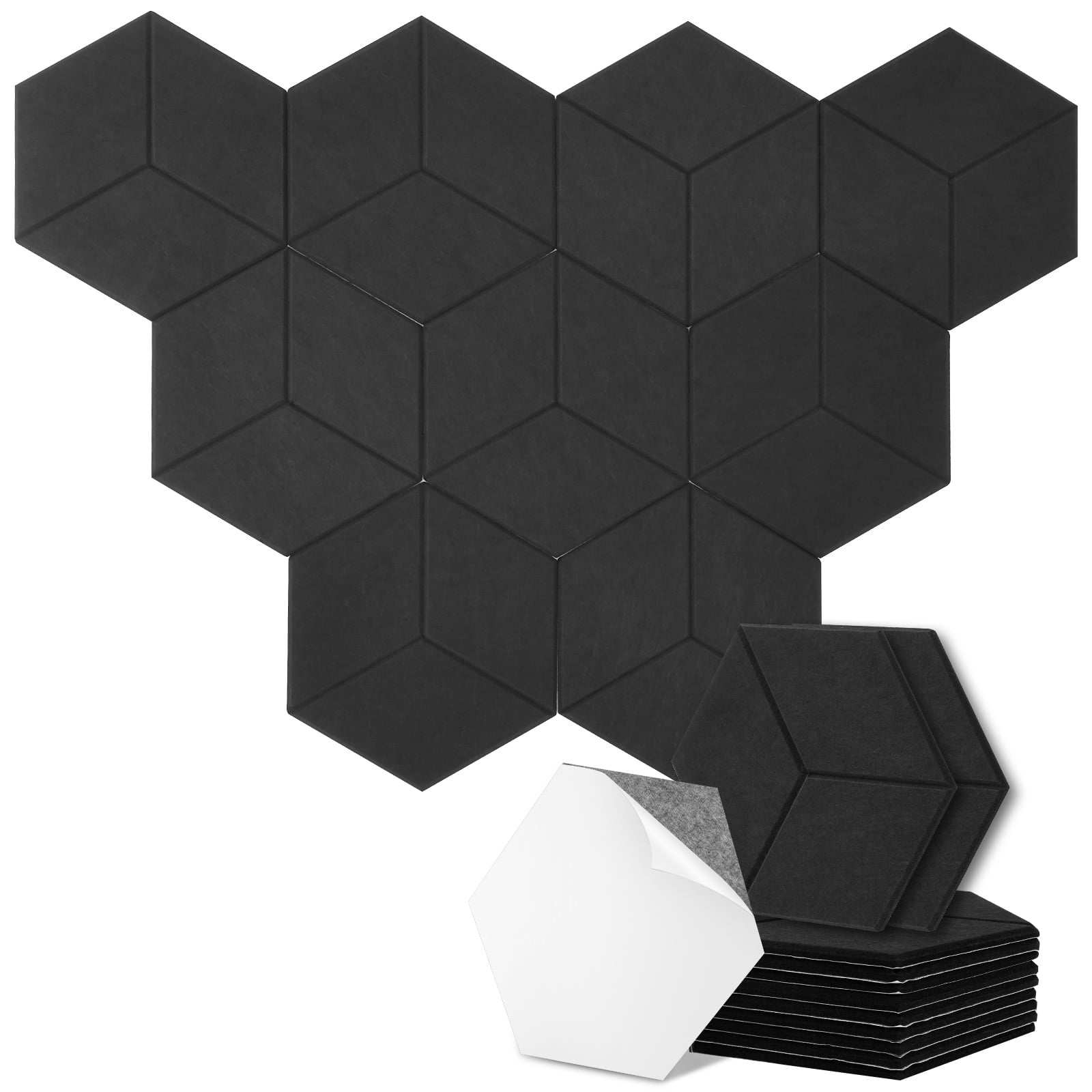 Threns 12Pcs Soundproof Wall Panels Self Adhesive Acoustic Panels Decorative Sound Dampening Plates for Home Studio Office
