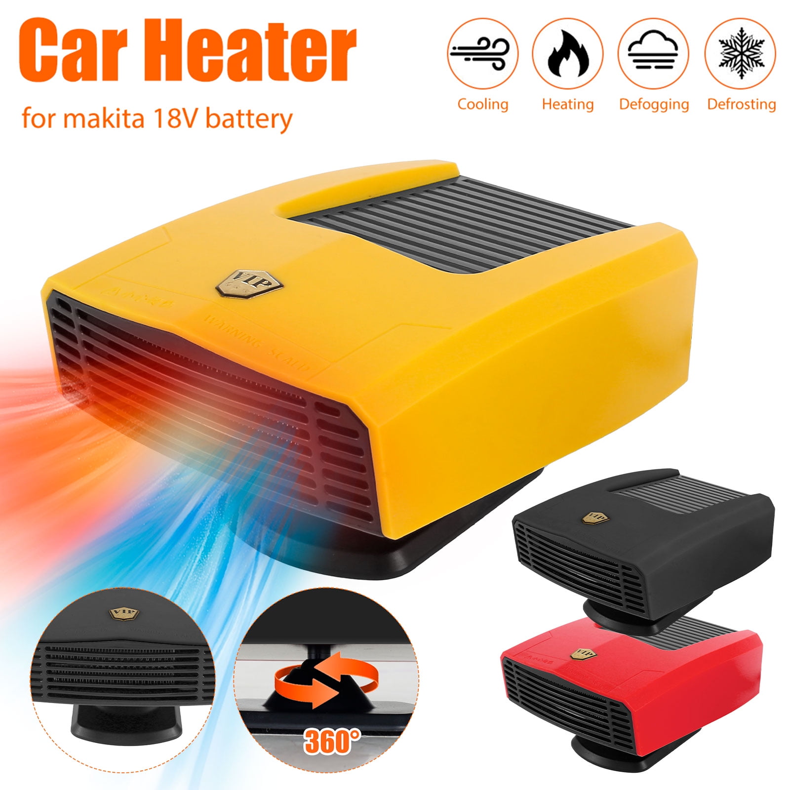 Threns 2 In 1 Car Heater Windshield Defogger Auto Window Defroster Fast  Heating Car Heater,12V,Black 