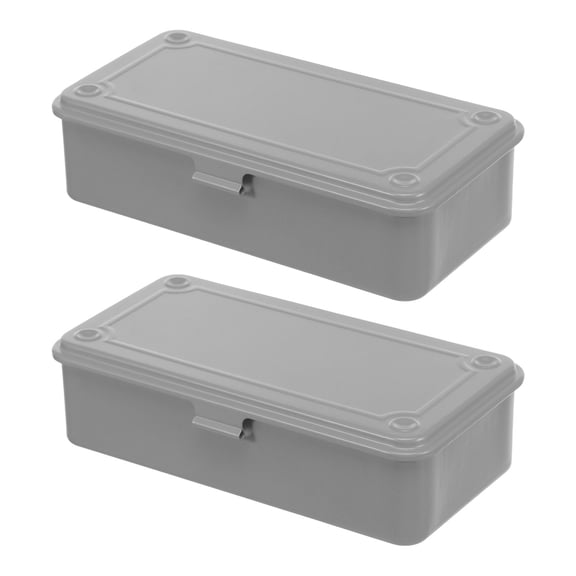 Threns 2 Pcs Trunk Tool Box with Lid Multipurpose Iron Storage Box Rectangular Metal Container Metal Storage Organizer for Scrapbook Stamps