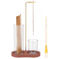 thumbnail image 1 of Threns 2 in 1 Incense Holder for Sticks with Glass Ash Catcher Anti Ash Incense Burner Holder for Yoga Spa Home Room Decor Includes Brush, 1 of 10