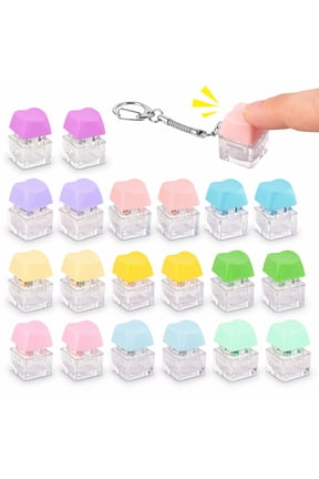 20 Pcs Keyboard Fidget Toys, Keyboard Clicker Fidget Keychain Decompression Button Finger Clicker Toys Button Stress Relief Gifts for Relieving Stress