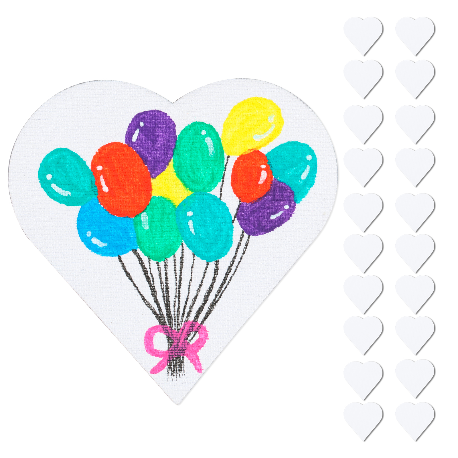 12pcs Magnetic Canvas Boards, Round/Heart/Star/Flower Shaped Painting