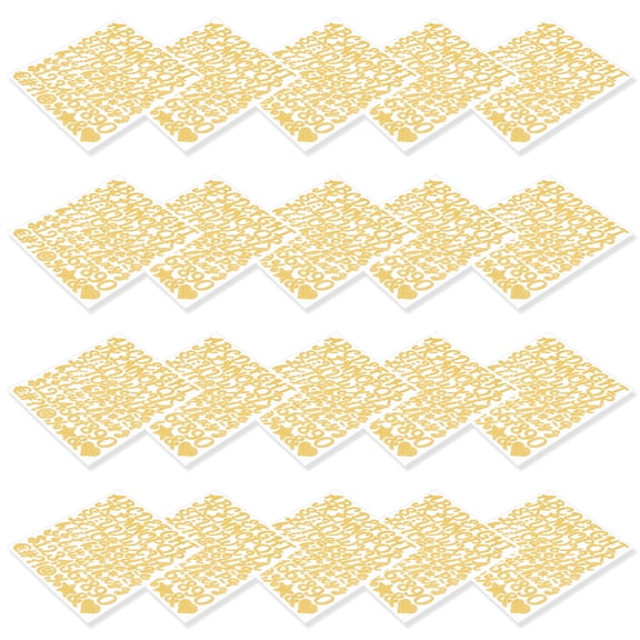 Threns 20 Sheets Creative Letter Sticker Vinyl Adhesive Glitter Alphabet Sticker for Scrapbook Envelope Greeting Card Present Box