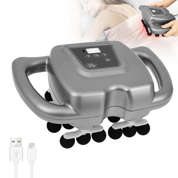 Threns 24 Head Muscle Massager Portable Muscle Massage Machine with 9 Modes 99 Intensities Red Light Massage Tool for Legs Waist Neck Back