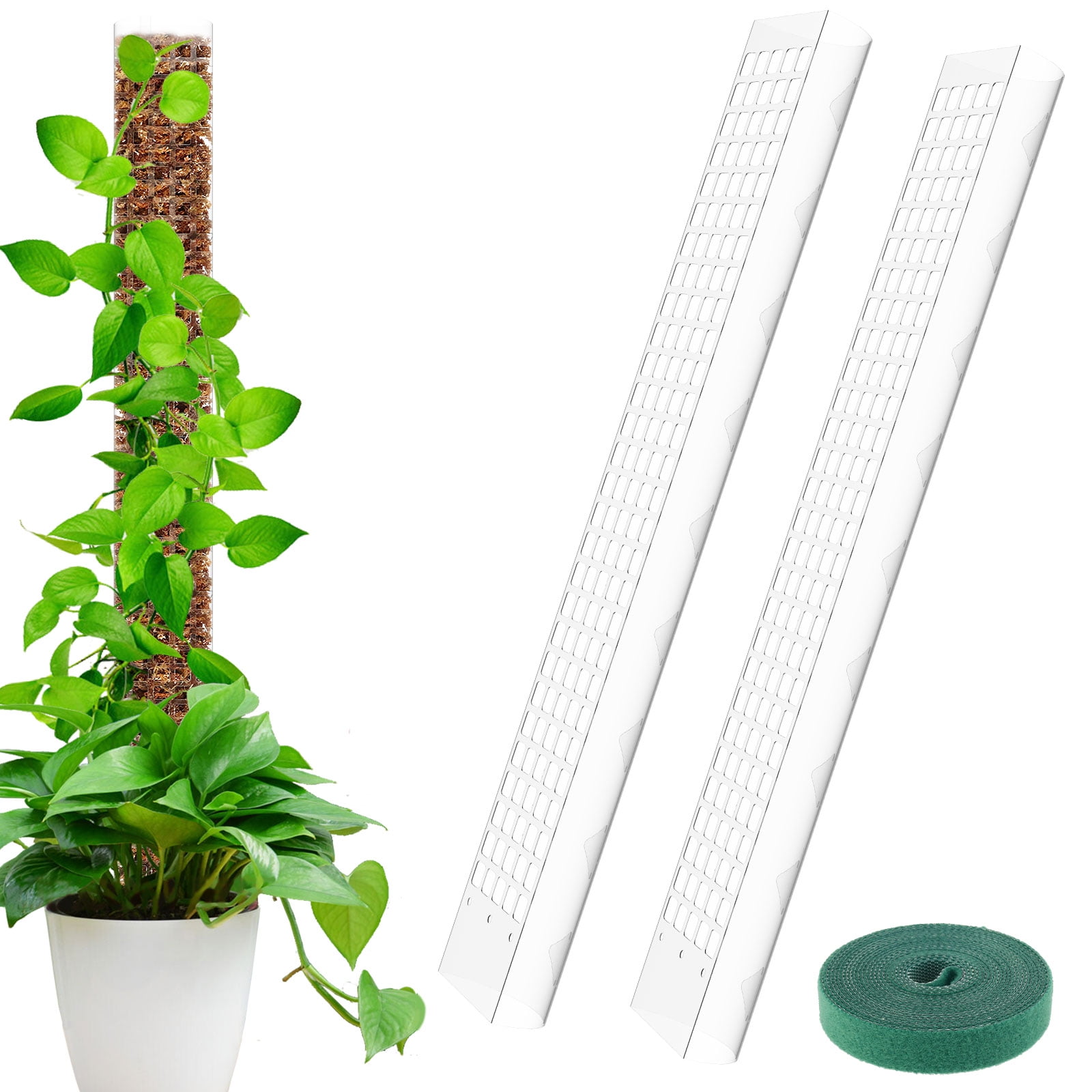 Threns 24 Inch Plastic Moss Poles for Plants Reusable Semi