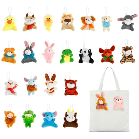 Threns 24 Pcs Mini Plush Toy for Kids Soft Mini Plush Animal Toy Set for Party Favors Goodie Bag Fillers Carnival Prizes Box Classroom Rewards