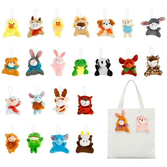 Threns 24 Pcs Mini Plush Toy for Kids Soft Mini Plush Animal Toy Set for Party Favors Goodie Bag Fillers Carnival Prizes Box Classroom Rewards