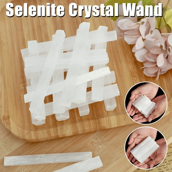 Threns 28Pcs Selenite Sticks Meditation Selenite Crystal Wands Energy Drawing Protection Selenite Rods