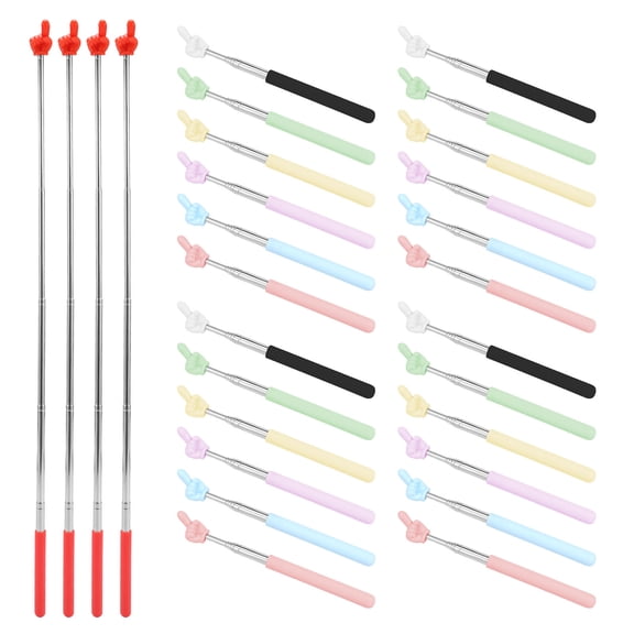 Threns 28Pcs Telescopic Teacher Pointer Stick Portable Classroom Whiteboard Retractable Finger Pointer for Elementary School Conference