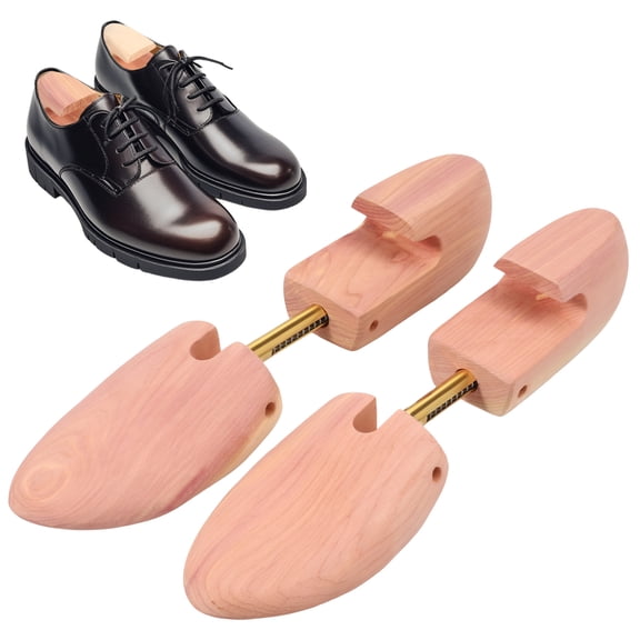 Threns 2Pcs Cedar Shoe Trees for Men Women Wooden Shoe Trees Adjustable Boot Stretcher for Sneakers Boots Closet
