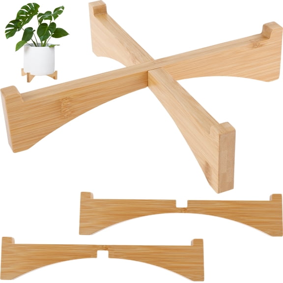 Threns 2Pcs Plant Pot Holder Wooden Flower Pot Stand Succulents Plant Pot Holder,for Home Decor,11"