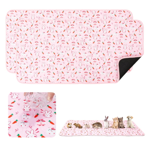 Threns 2Pcs Reusable Guinea Pig Cage Liner Machine Safe Chinchilla Pee Pad With Anti Slip Bottom for Small Animal