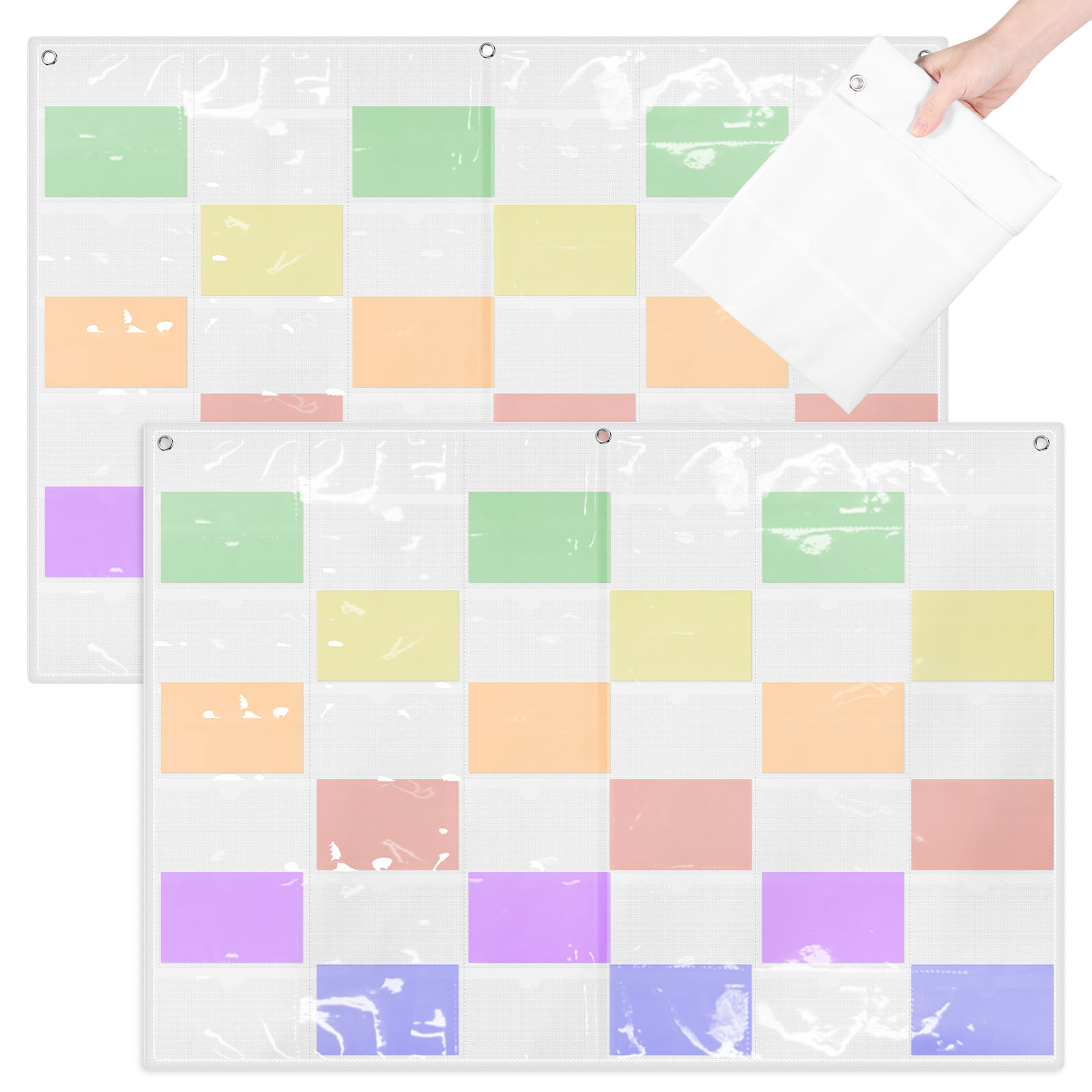 Threns 3 Pcs 36 Slots Index Card Organizer Hanging Wall Mount Business Card Organizer for Studying Organizing Office Library Tracking Workflow