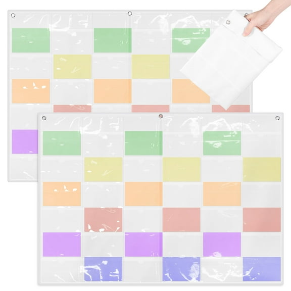 Threns 3 Pcs 36 Slots Index Card Organizer Hanging Wall Mount Business Card Organizer for Studying Organizing Office Library Tracking Workflow