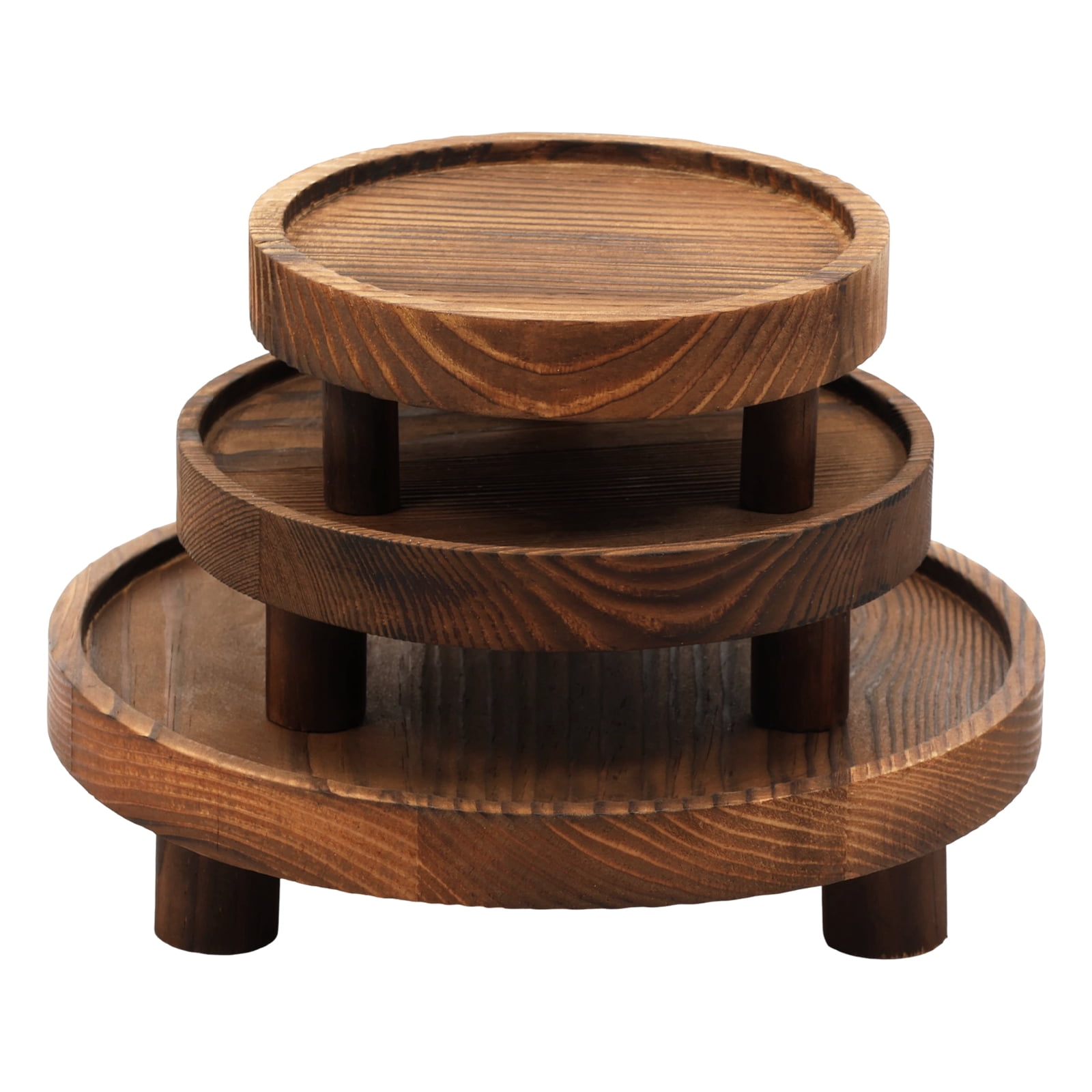 Threns 3 Pcs Wooden Risers for Display Pedestal Stand Wooden for Decor ...