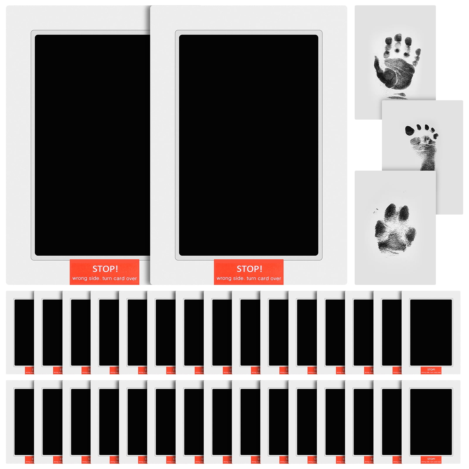 Threns 32Pcs Inkless Baby Handprint and Footprint Kit Clean Touch Ink Pad Kit Pet Paw Print Set for Feet and Hands Family Keepsake