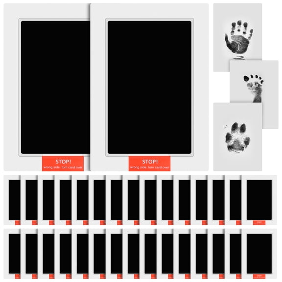Threns 32Pcs Inkless Baby Handprint and Footprint Kit Clean Touch Ink Pad Kit Pet Paw Print Set for Feet and Hands Family Keepsake