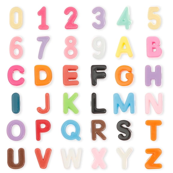 Threns 36Pcs Letter and Number Bead 21 mm Colorful Acrylic A-Z Mixed Alphabet Letter 0-9 Number Bead for DIY Craft Home Decor