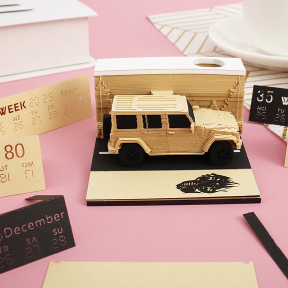 Threns 3D Desk Calendar Unique and Creative Paper Sculpture Calendar Paper Sculpture Calendar Note Book Tearable Paper Sculpture Calendar for Holiday Gifts
