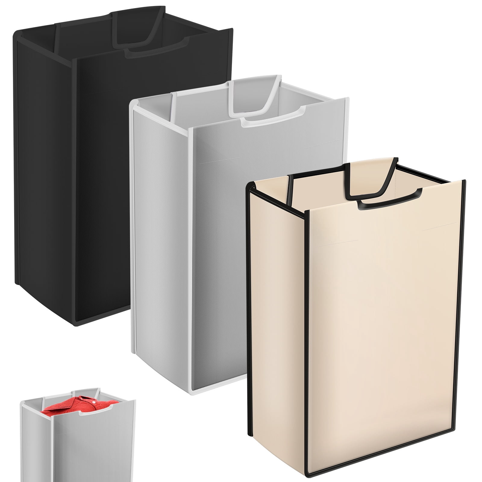 Threns 3Pcs Laundry Sorter Replacement Bag Laundry Hamper Cart Removable Replacement Bag Hamper Liner No Hook 15 x 9 x 22 Inch