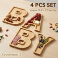 thumbnail image 1 of Keyohome 4Pcs Baby Charcuterie Board Wood Charcuterie Letter Tray Fillable Letter Serving Tray for Snack Food Cookies, 1 of 10