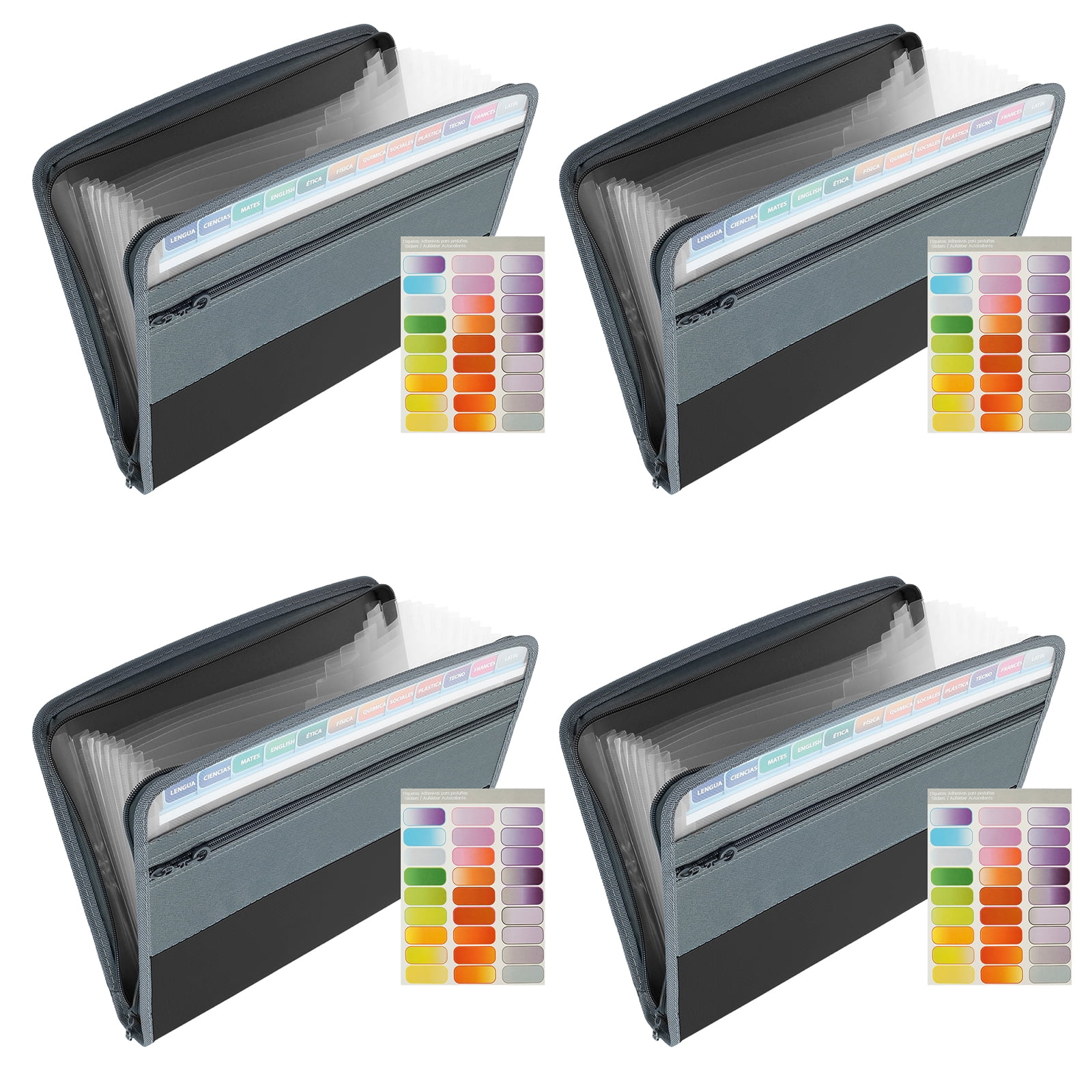 Threns 4Pcs Plastic File Organizer Waterproof Document Bag Ample Space ...