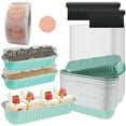 thumbnail image 1 of Threns 50Pcs Mini Loaf Pans with Lids and Spoons 6.8oz Rectangle Aluminum Foil Baking Pans Reusable Mini Bread Containers Muffin Tins Heat-Resistant Narrow Cake Pans for Mini Brownie Cake Bread, 1 of 10