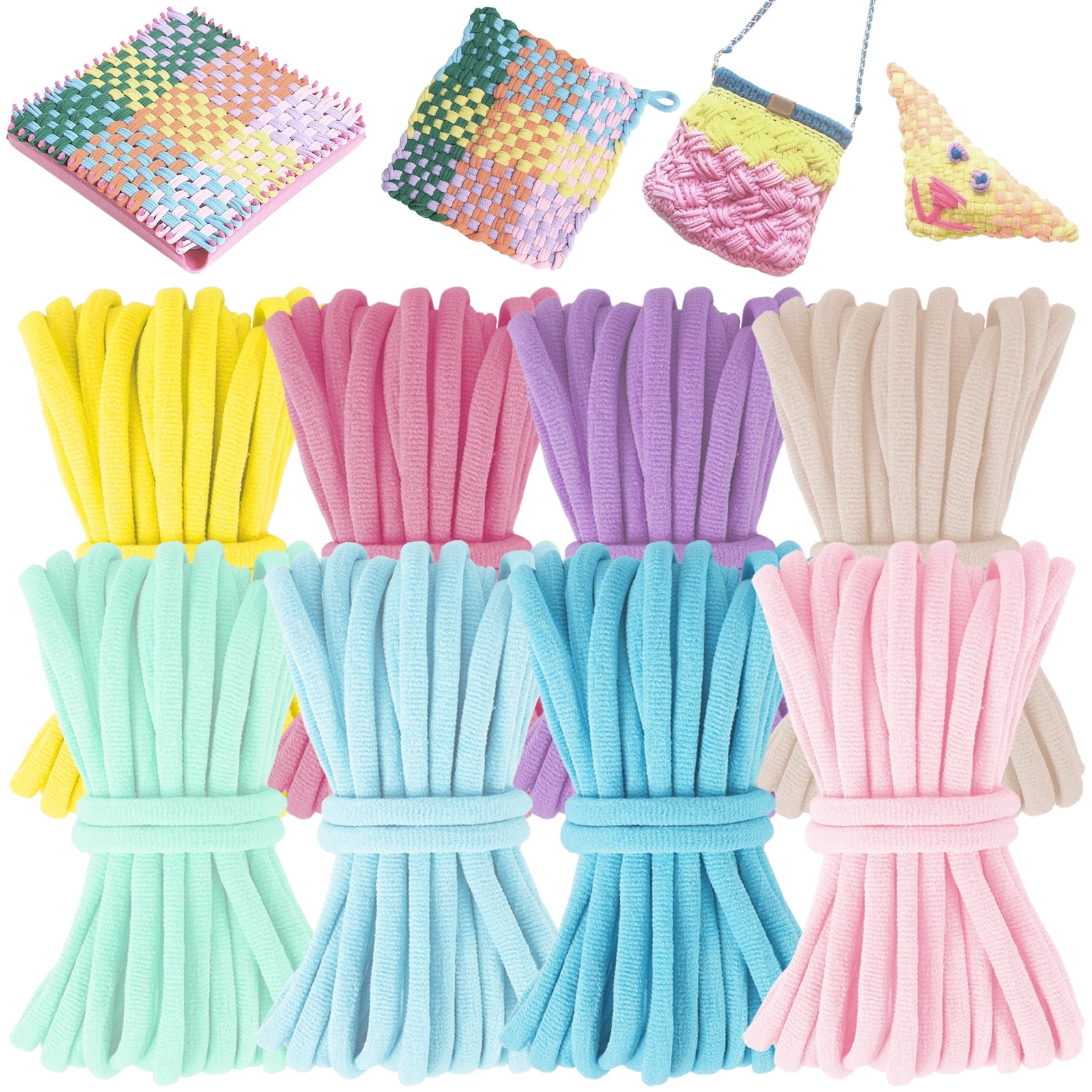 Threns 600Pcs Refill Loops for 7 inch Weaving Loom,8 Color Loom Loops for Potholder Making,Durable Nylon Craft Bands for Kids Adults DIY Projects