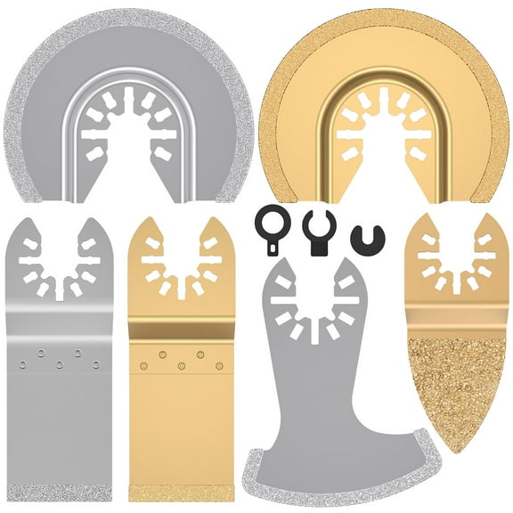 Threns 6Pcs Diamond Carbide Oscillating Saw Blade Set Quick Release Mixed Oscillating Multi Tool Blade