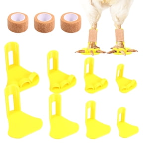 Threns 8Pcs Chicken Leg Splint with Toe Separator Adjustable Poultry Leg Brace with Strap for Curved Fused Toe Foot Deformity Affected Limb Fixation