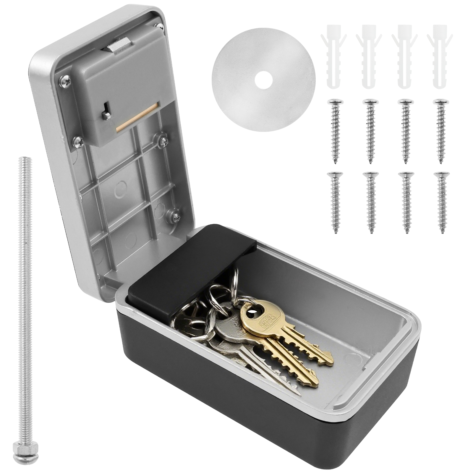 Threns Aluminum Alloy Key Combination Box Safety Protection Key Storage Box Sufficient Internal Space Code Security Lockbox for Home