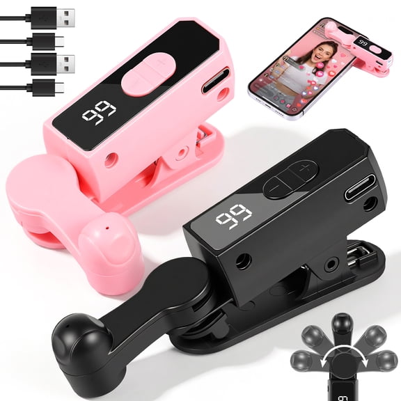 Threns Auto Clicker Smart Tapper for iPhone iPad Android TikTok,2Pcsc Auto Touch Device with 107 Adjustable Speed, Rechargeable Instant Clicker for Live Stream Likes,Social Media Tasks,Black,Pink