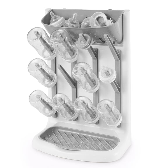 Threns Baby Bottle Drying Rack with 12 Hooks,Space Saving Kitchen Bottles Rack Dryer,Vertical Baby Bottle Holder Organizer for Countertop Storage Accessories