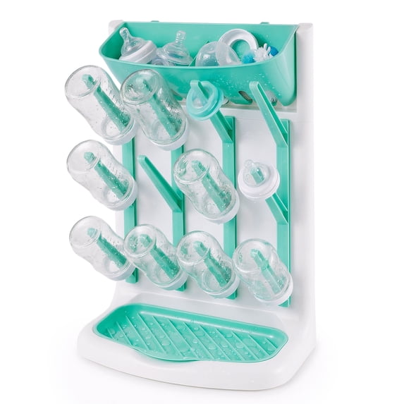 Threns Baby Bottle Drying Rack with 12 Hooks,Space Saving Kitchen Bottles Rack Dryer,Vertical Baby Bottle Holder Organizer for Countertop Storage Accessories