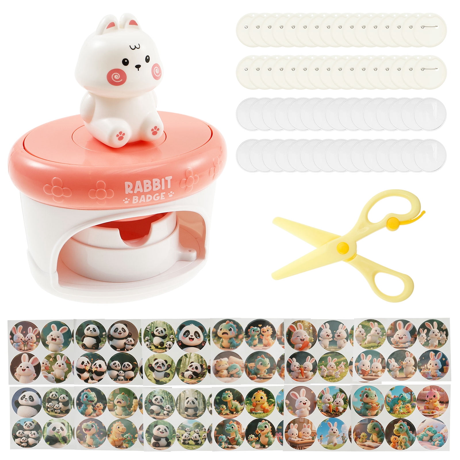 Threns Badge Maker Machine Cute DIY Button Maker with 72 Patterns Paper ...