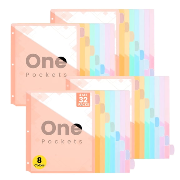 Threns Binder Dividers with Tabs for 3 Ring Binder, 32 Pack Paper White Binder Dividers Blank, 4 Sets Page Dividers for School, Office and Home, 32 Dividers